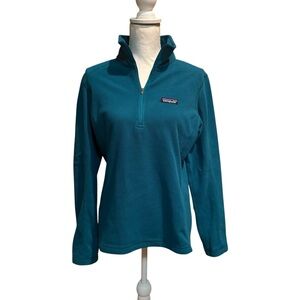 Patagonia‎ Women’s Lightweight Fleece 1/4 Zip Pullover Teal Size Medium